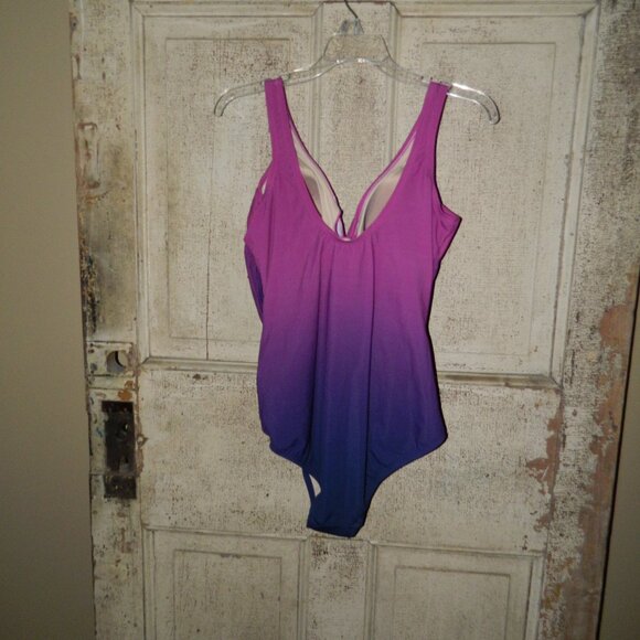 Lands' End Slendersuit Wrap Ombre Swimsuit Size 14DDD (Y-22) - Picture 2 of 6